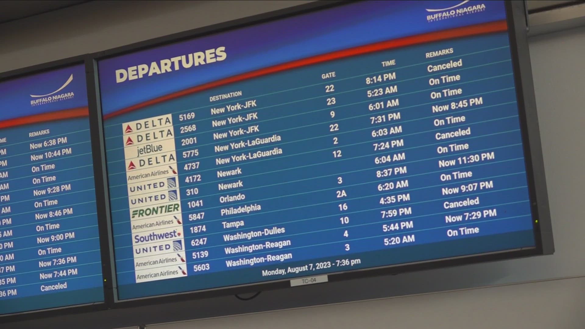 Severe weather causes cancellations at Buffalo Niagara International