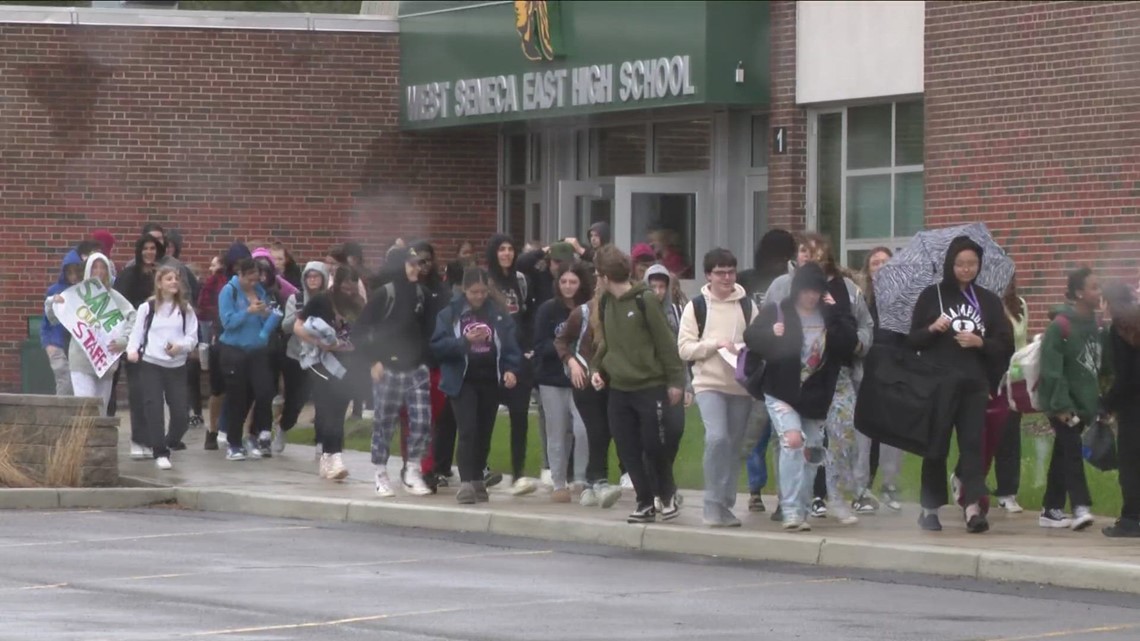 West Seneca students hold walkout as district shares new details about likely layoffs
