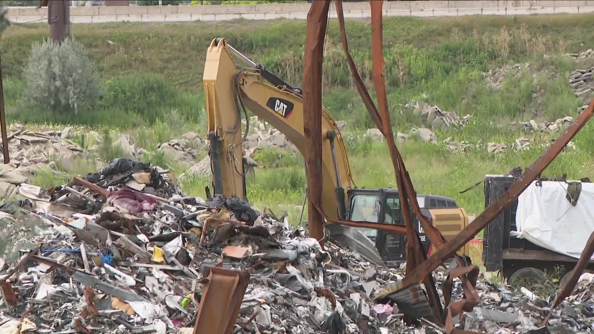 The city says the entire demolition process with take about two weeks. That includes removing about 40 truckloads of debris and eventually the metal structure.