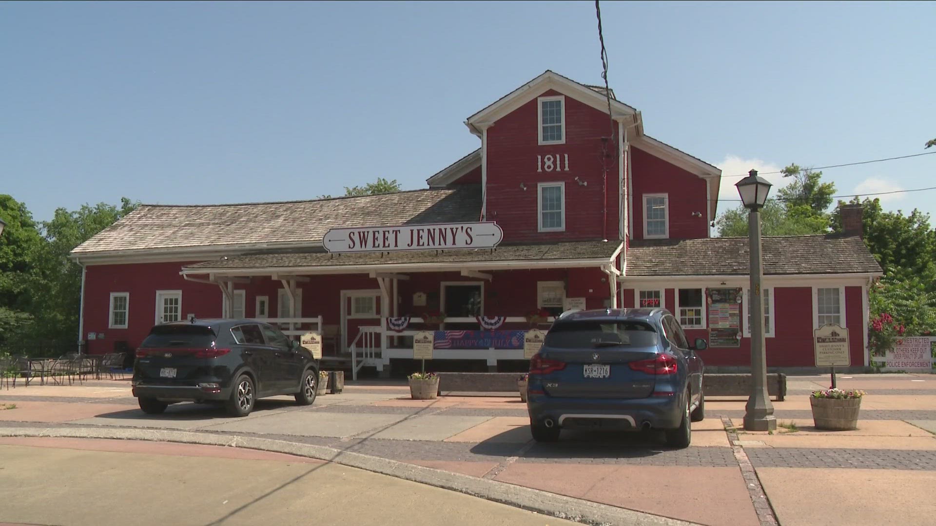 Swastika carved on bathroom door of Sweet Jenny's ice cream shop in Williamsville