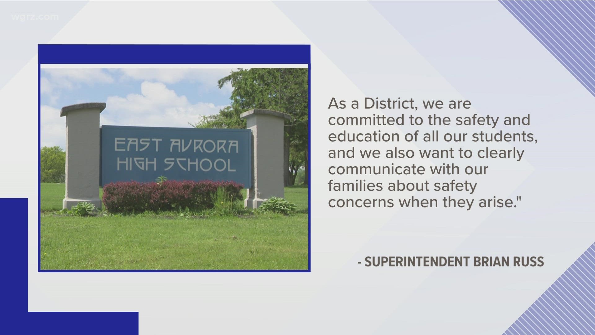 THE EAST AURORA UNION FREE SCHOOL DISTRICT IS CANCELING CLASSES today AFTER A STUDENT MADE A THREATENING STATEMENT.