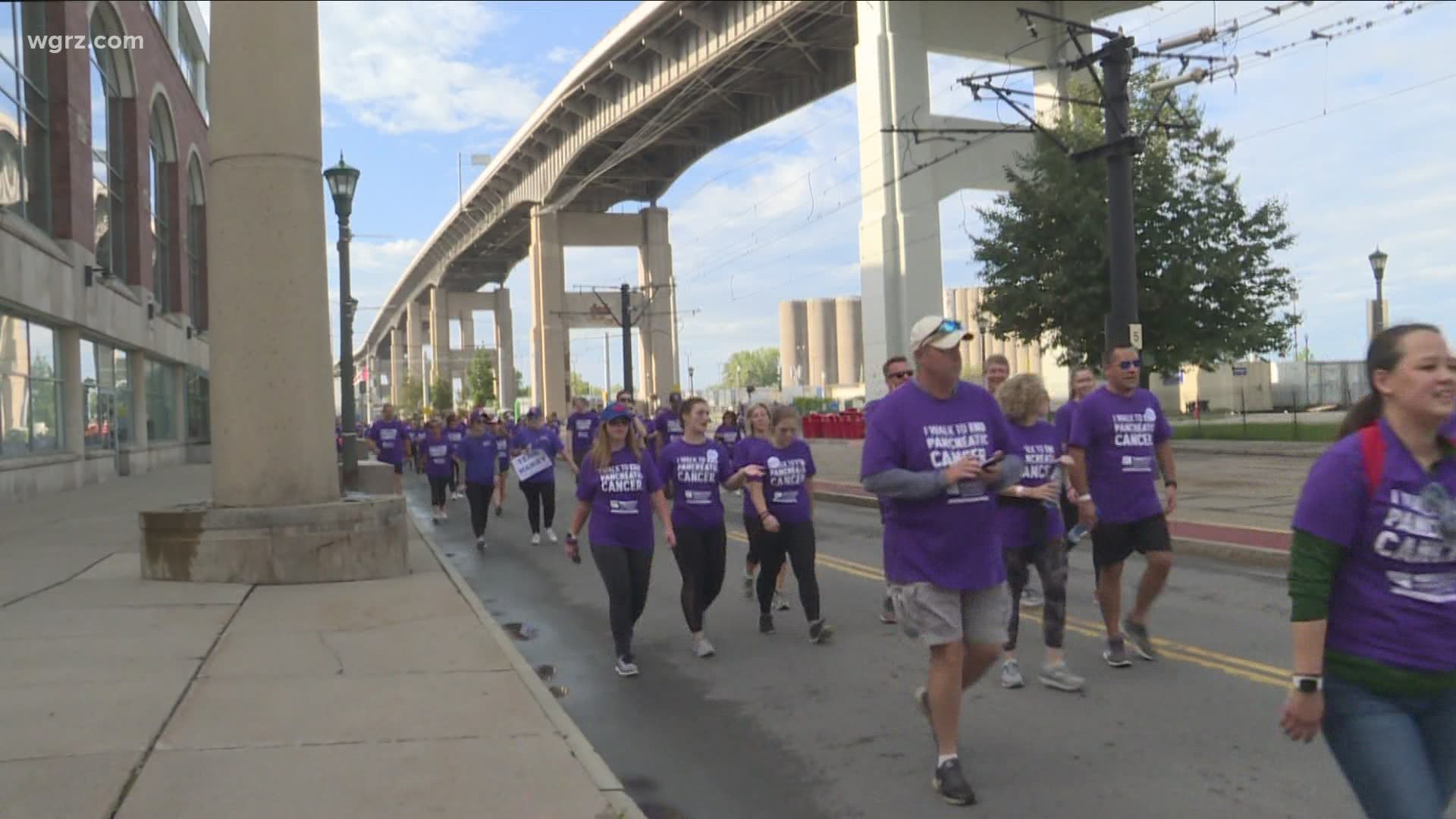 The PurpleStride walk raises money for and awareness of the Pancreatic Cancer Action Network.