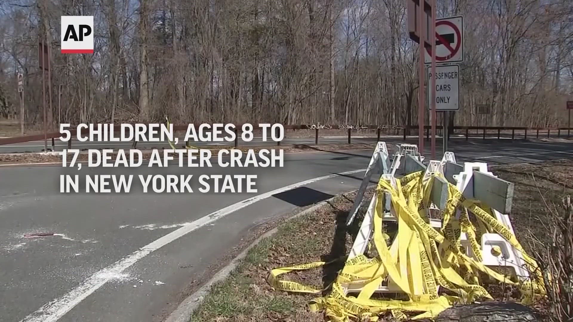 Five children from Connecticut, ranging in age from 8 to 17, were killed in a fiery early morning crash Sunday on a New York highway, police said. (March 20)