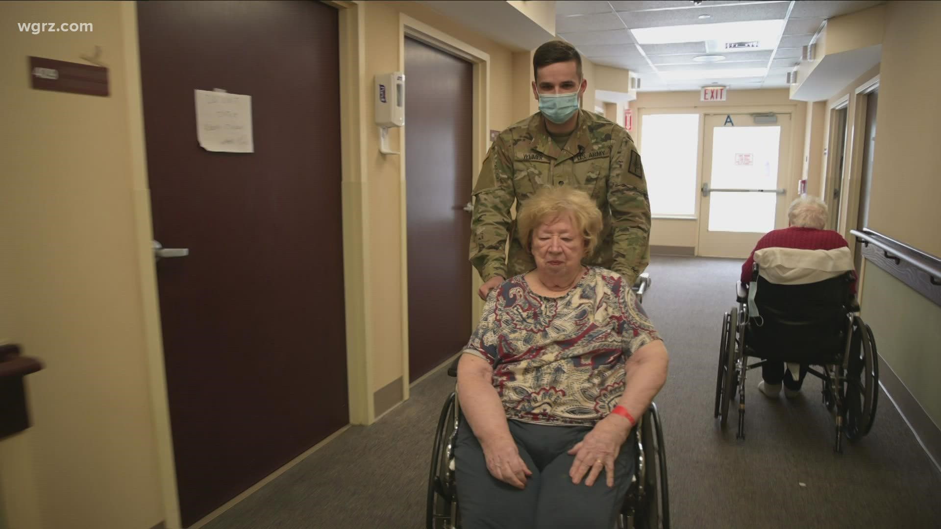 Channel 2's Michael Wooten takes us into a nursing home where men and women in uniform are helping in hard hit nursing homes from the pandemic.