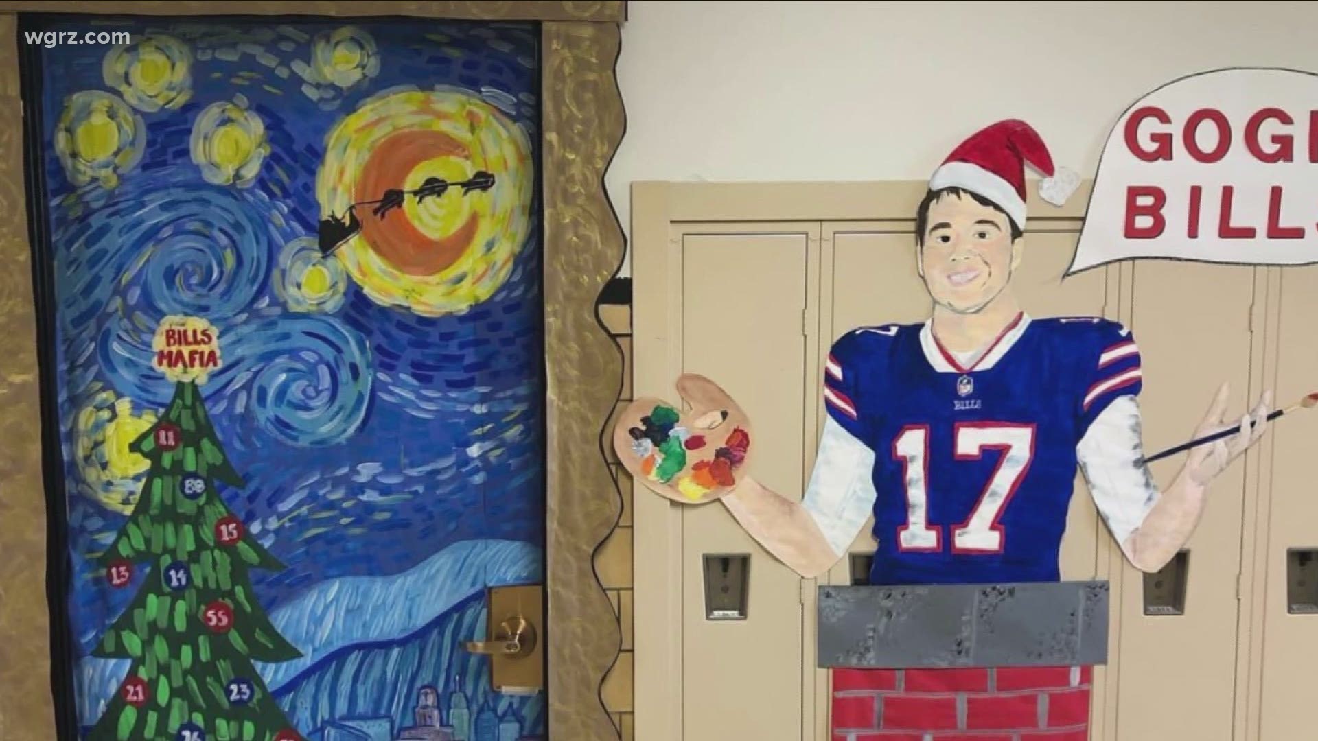 Pembroke students create Bills-inspired door for contest