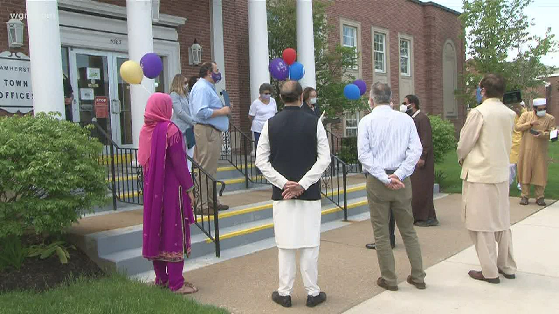 The parade went from UB to the Islamic Center in Amherst today. A socially distant way to celebrate the end of Ramadan and weeks of fasting in the Muslim community.