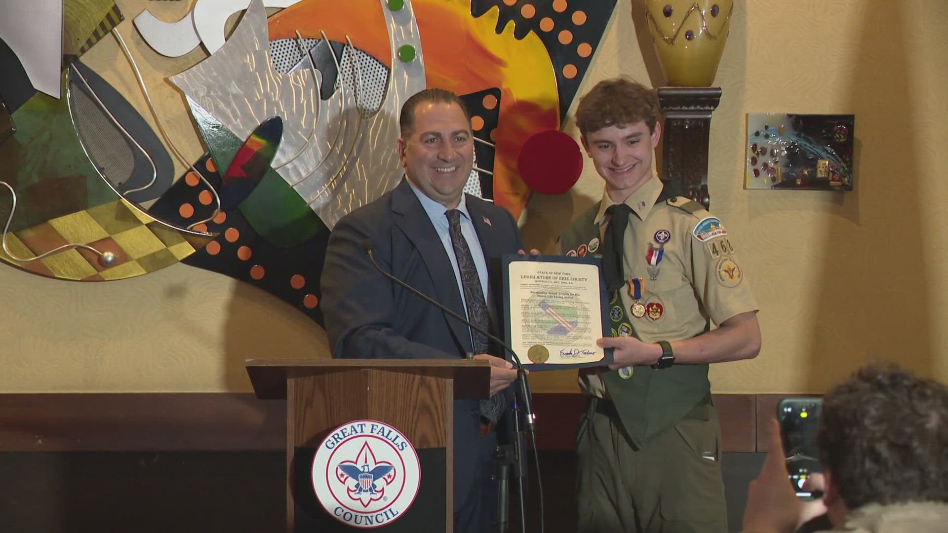 Local Eagle Scout awarded medal for saving man's life