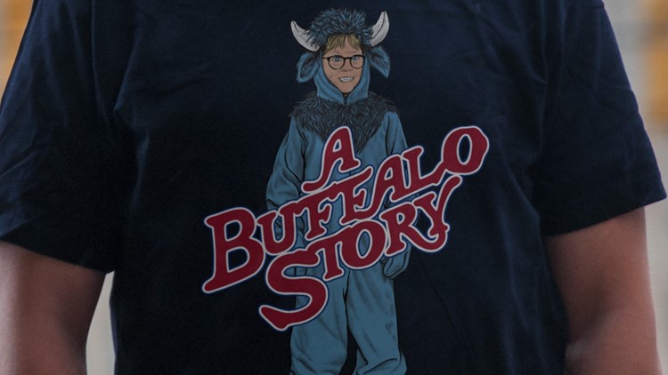 Mascot Breaking Through Wall Buffalo Bills T-Shirt - Cruel Ball