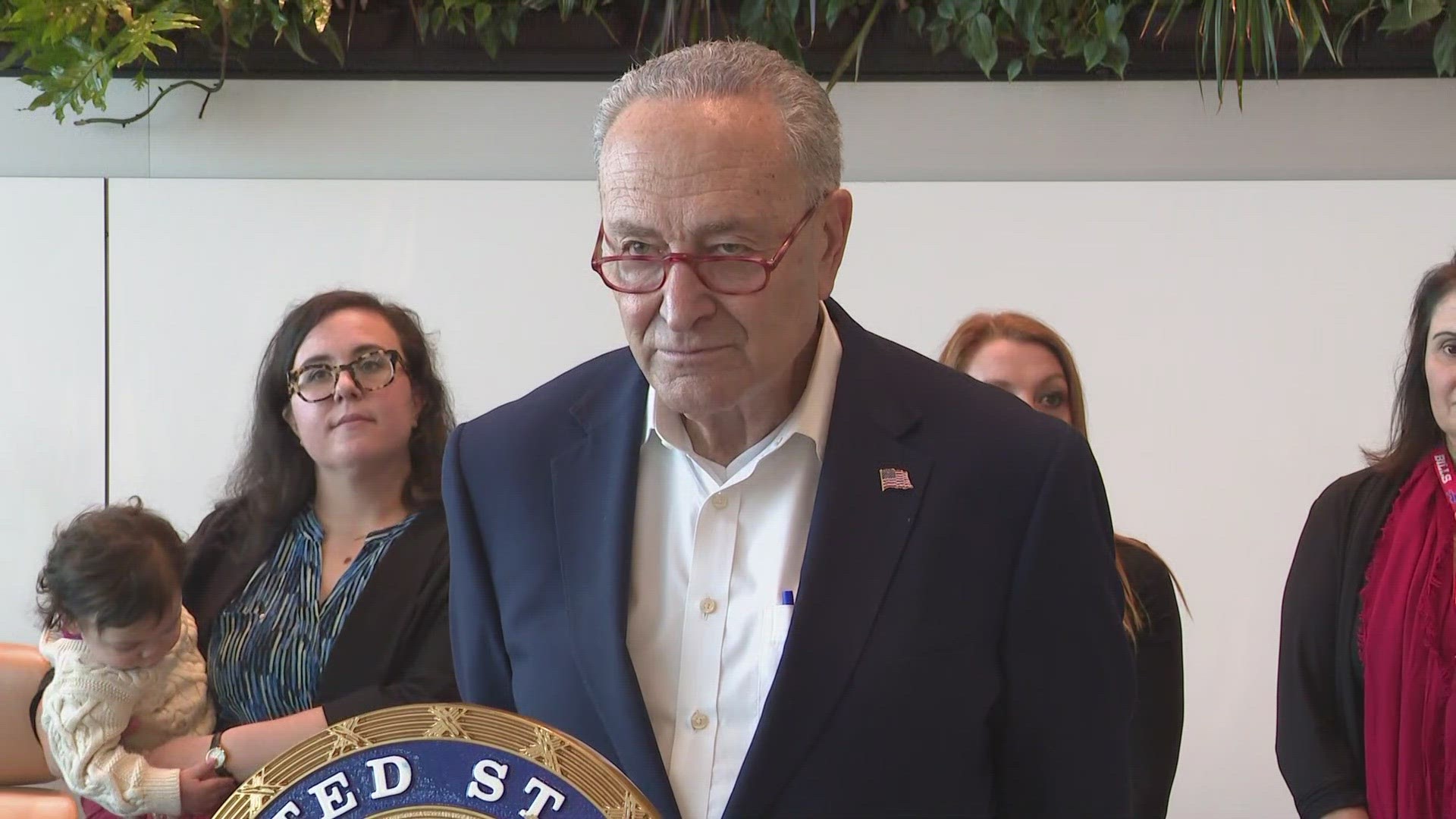 Sen. Schumer was in Buffalo to call out airlines over 'junk fees' that prevent families from sitting together