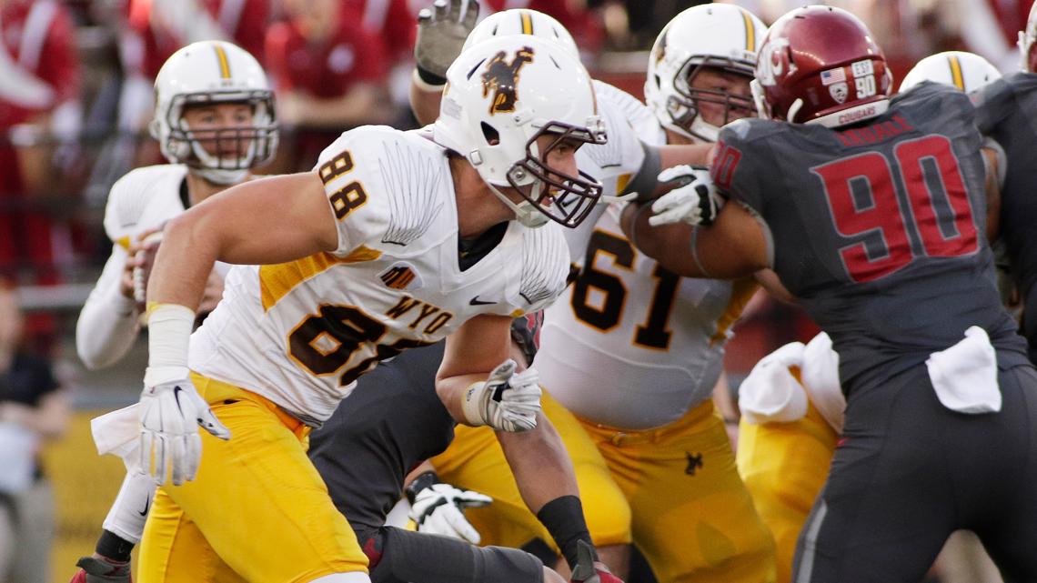 Jacob Hollister and Josh Allen Buffalo Bills teammates at Wyoming