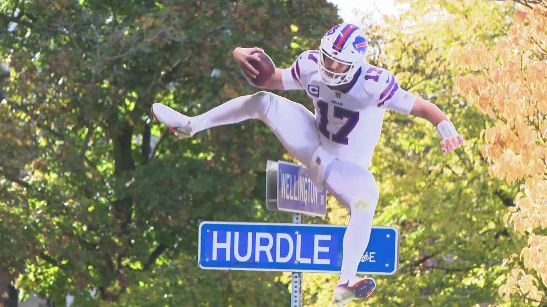 Josh Allen 'Hurdle' sign removed from Hertel Ave