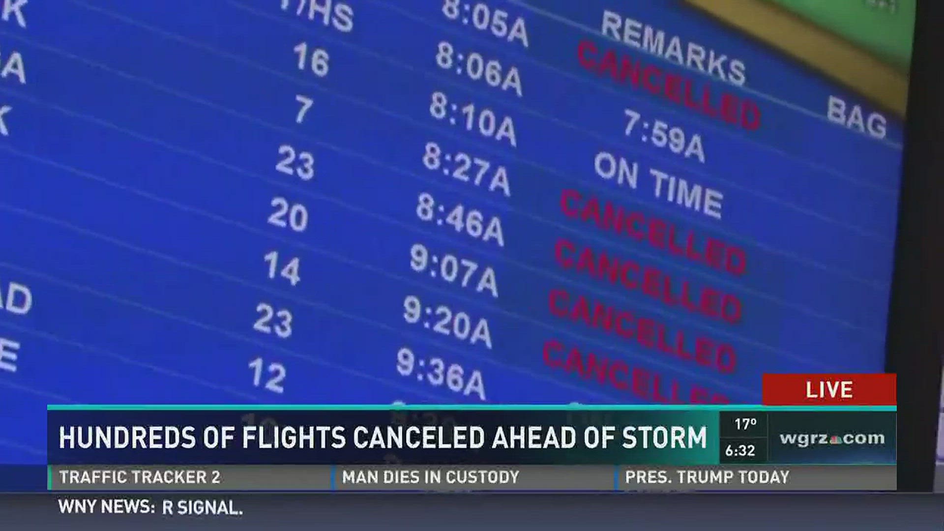 Northeastern Storm affecting flights out of Buffalo