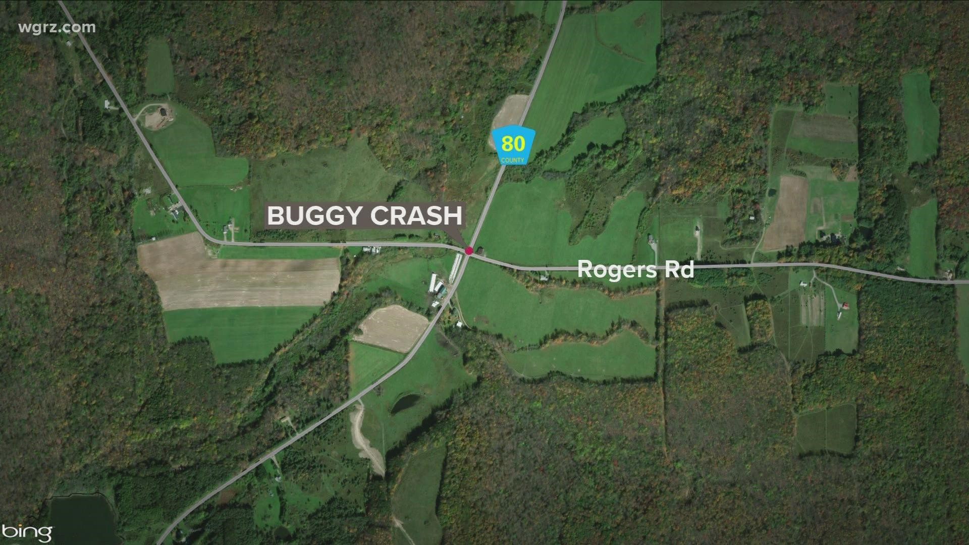 State police say the buggy carrying four children failed to stop at the intersection of Rogers Road and County Route 80 in the town of Farmersville.