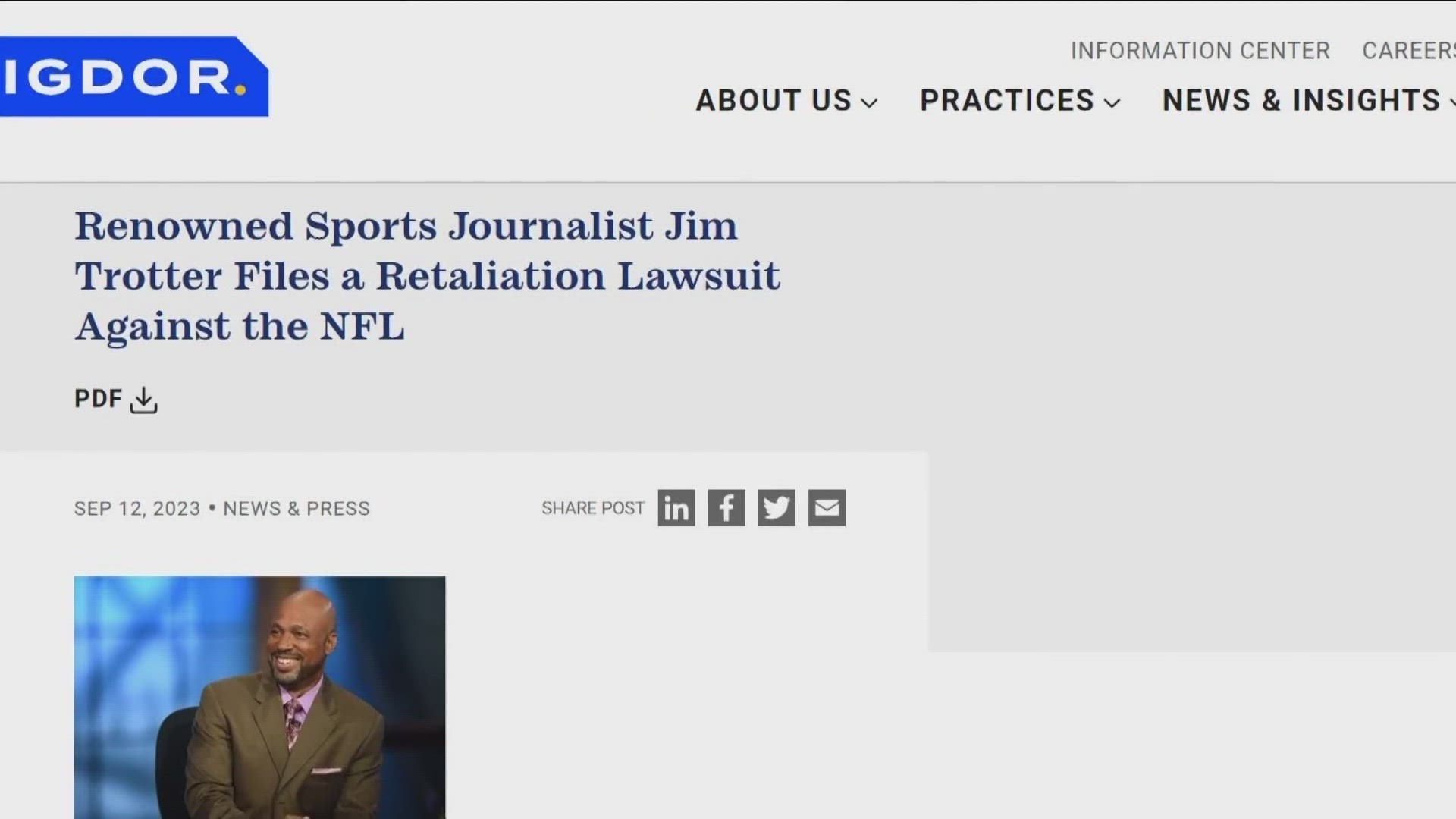 Former NFL Network reporter Jim Trotter files discrimination