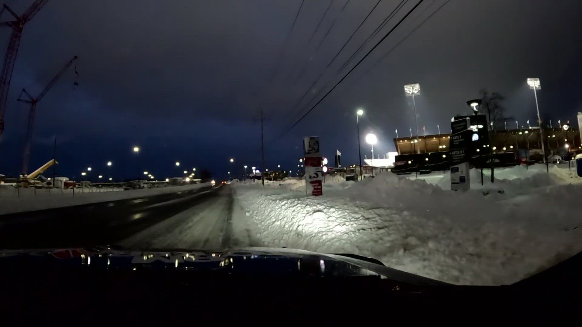 Channel 2's Nate Benson shares the roads to Highmark Stadium have been cleared ahead of the Sunday Night Football game. 