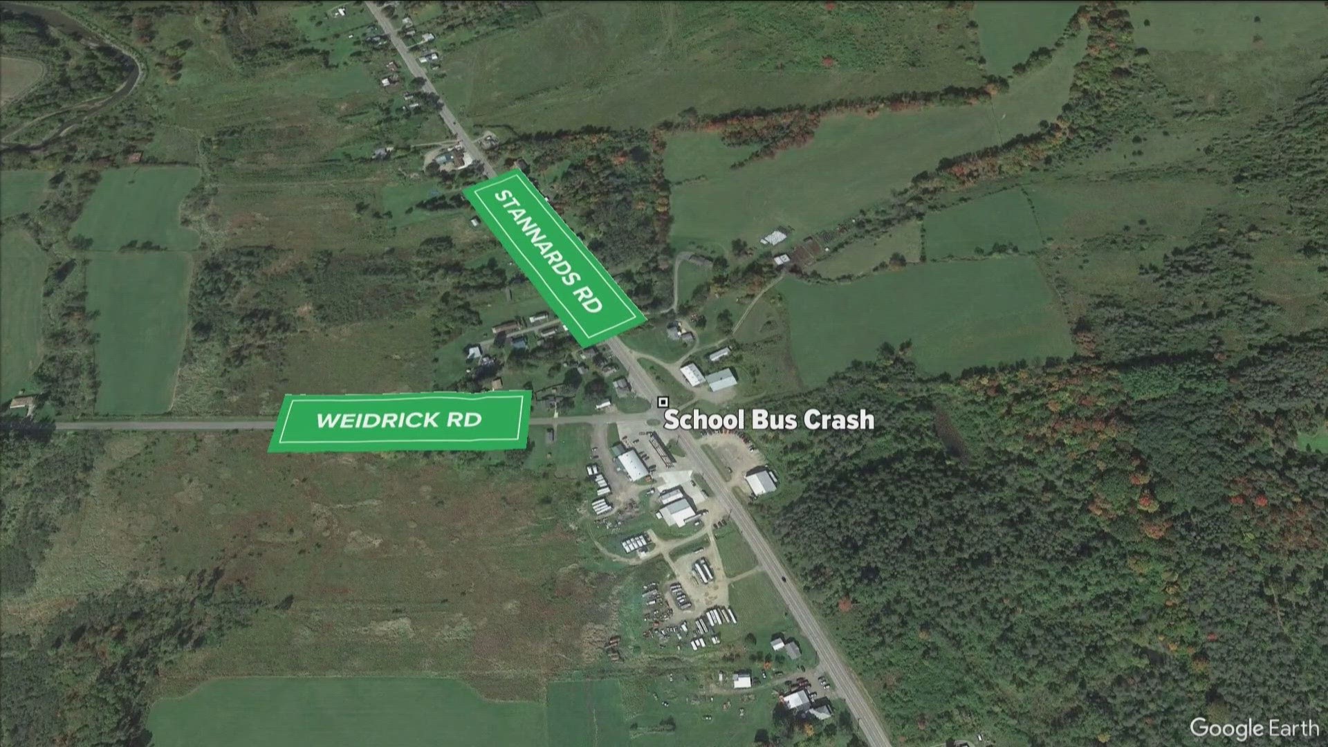 The bus driver and 17 students on board are going to be okay. 
The driver of that vehicle was taken to the hospital and is in serious condition.