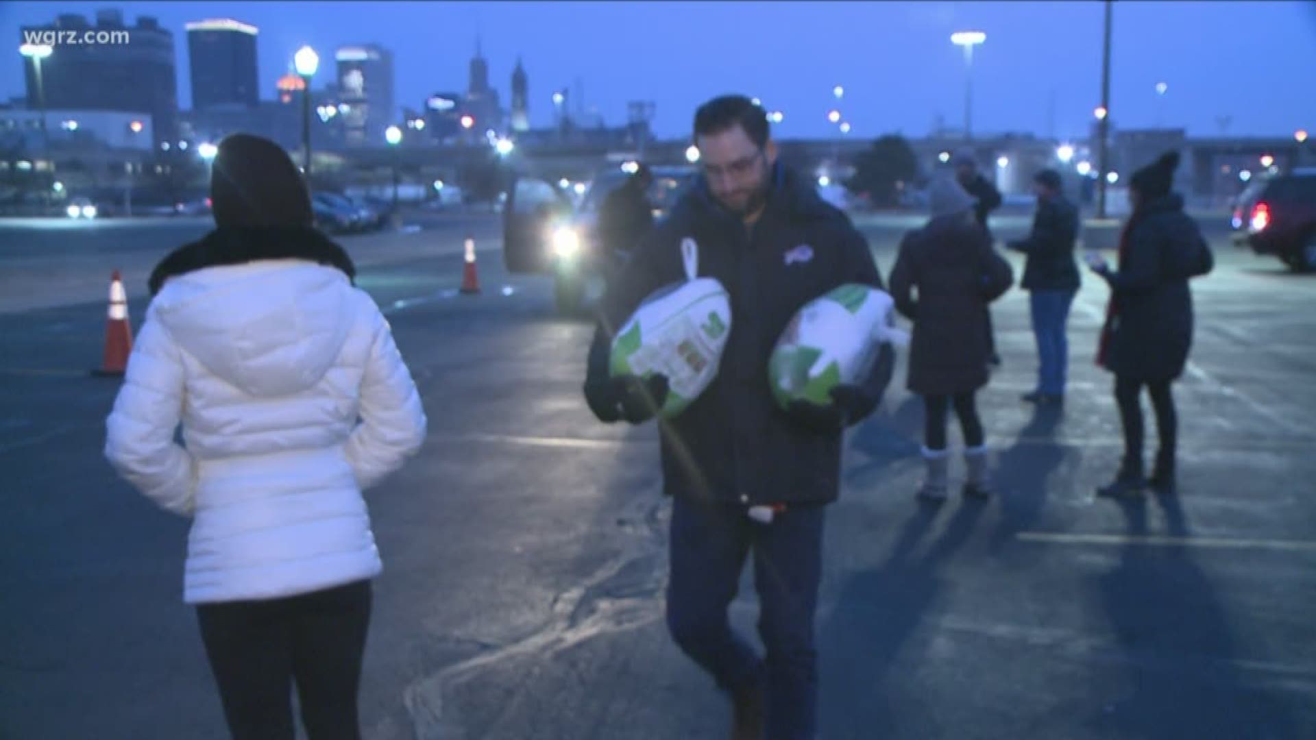 Fans donated 20-pound turkeys to local organizations that fight hunger... in exchange for a pair of tickets to an upcoming game.