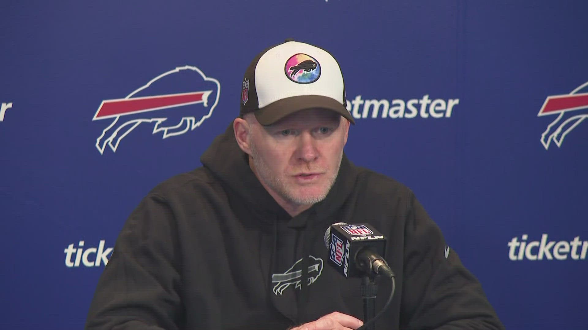 Coach Sean McDermott talks to media ahead of Bills vs. Steelers