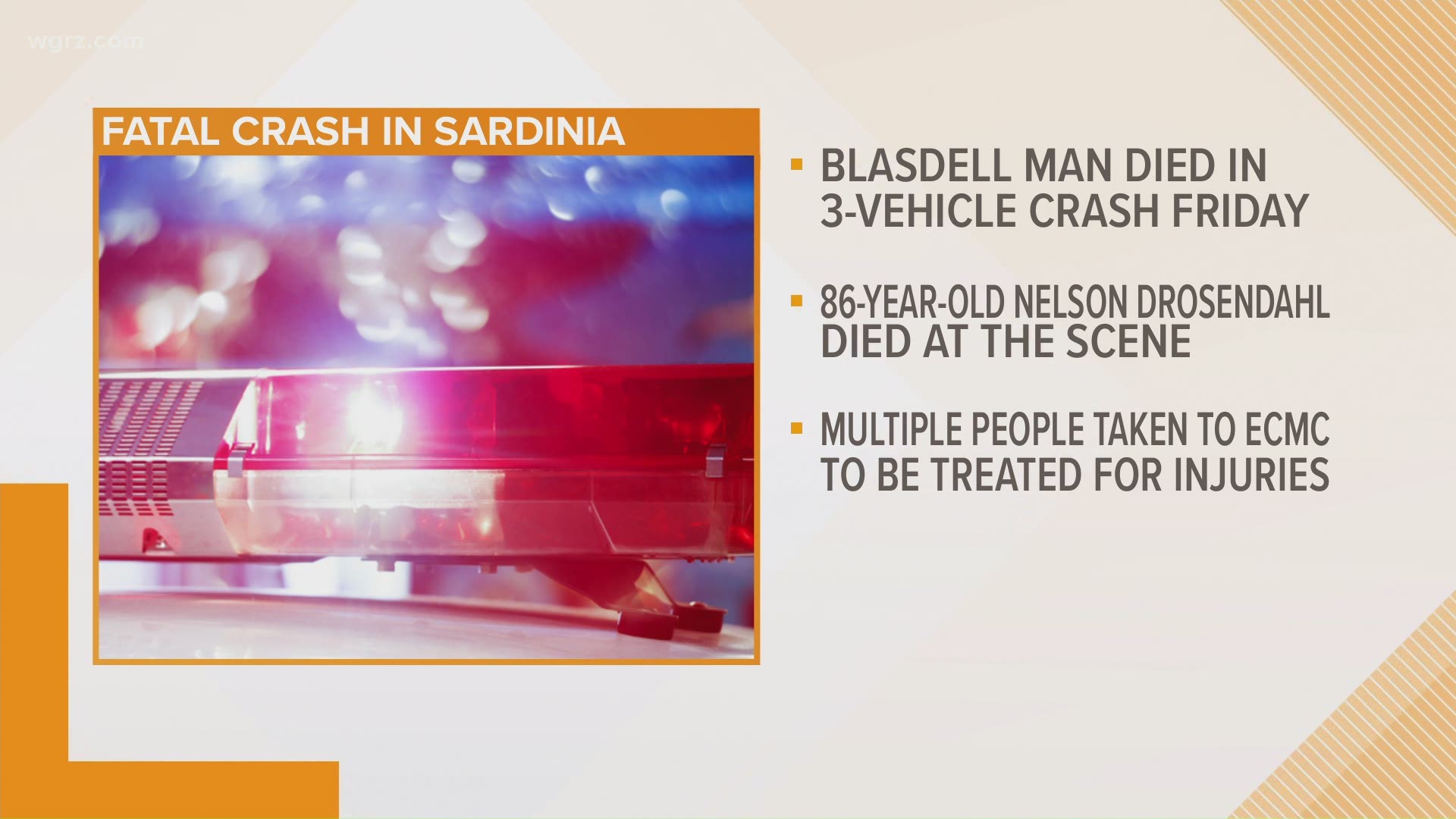 86-year-old Nelson Drosendahl died at the scene of the crash.
