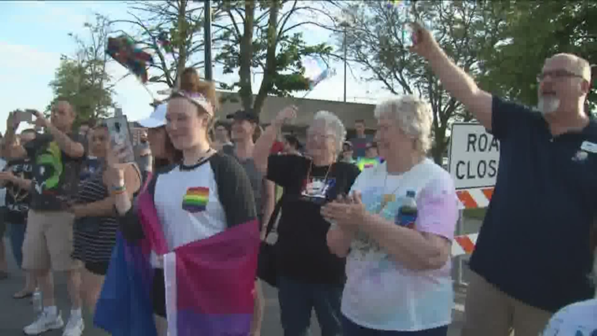 A pride parade was held in the City of Batavia this evening. Organizers tell us more than 350 people participated in the parade and festival.