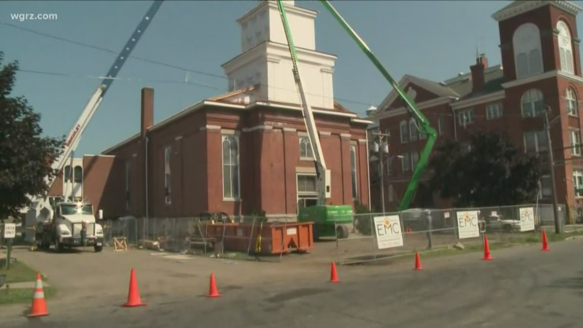 THE AREA AROUND THE CHURCH WILL BE CLOSED OFF WHILE CONSTRUCTION IS TAKING PLACE.