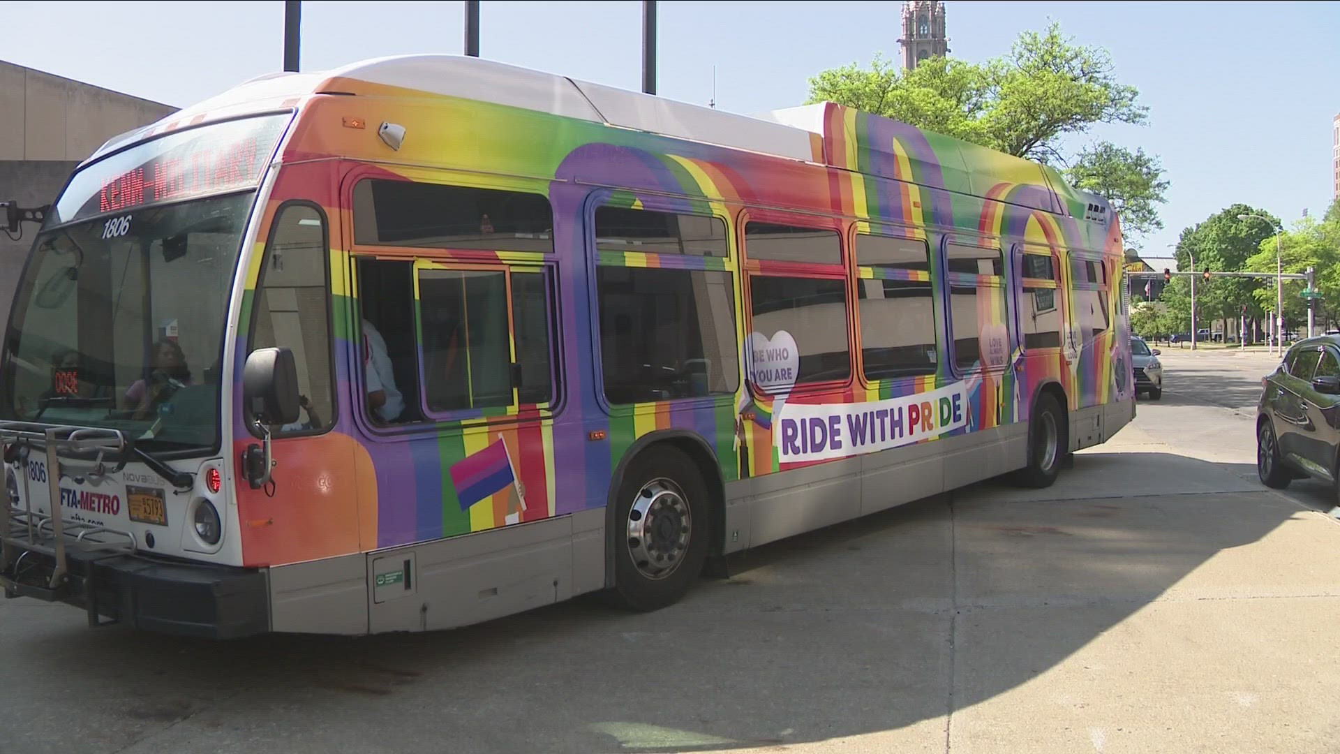 The NFTA unveils pride-themed bus wrapped in the colors of the rainbow