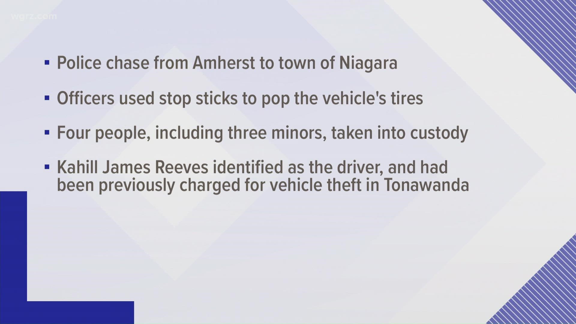 Police say the group was allegedly stealing from vehicles and were also driving a stolen car.