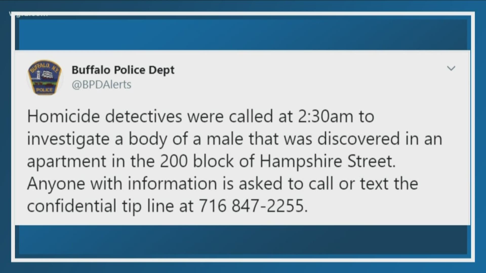 DISCOVERED IN AN APARTMENT ON THE 200 BLOCK OF HAMPSHIRE STREET AROUND 2-30 THIS MORNING.