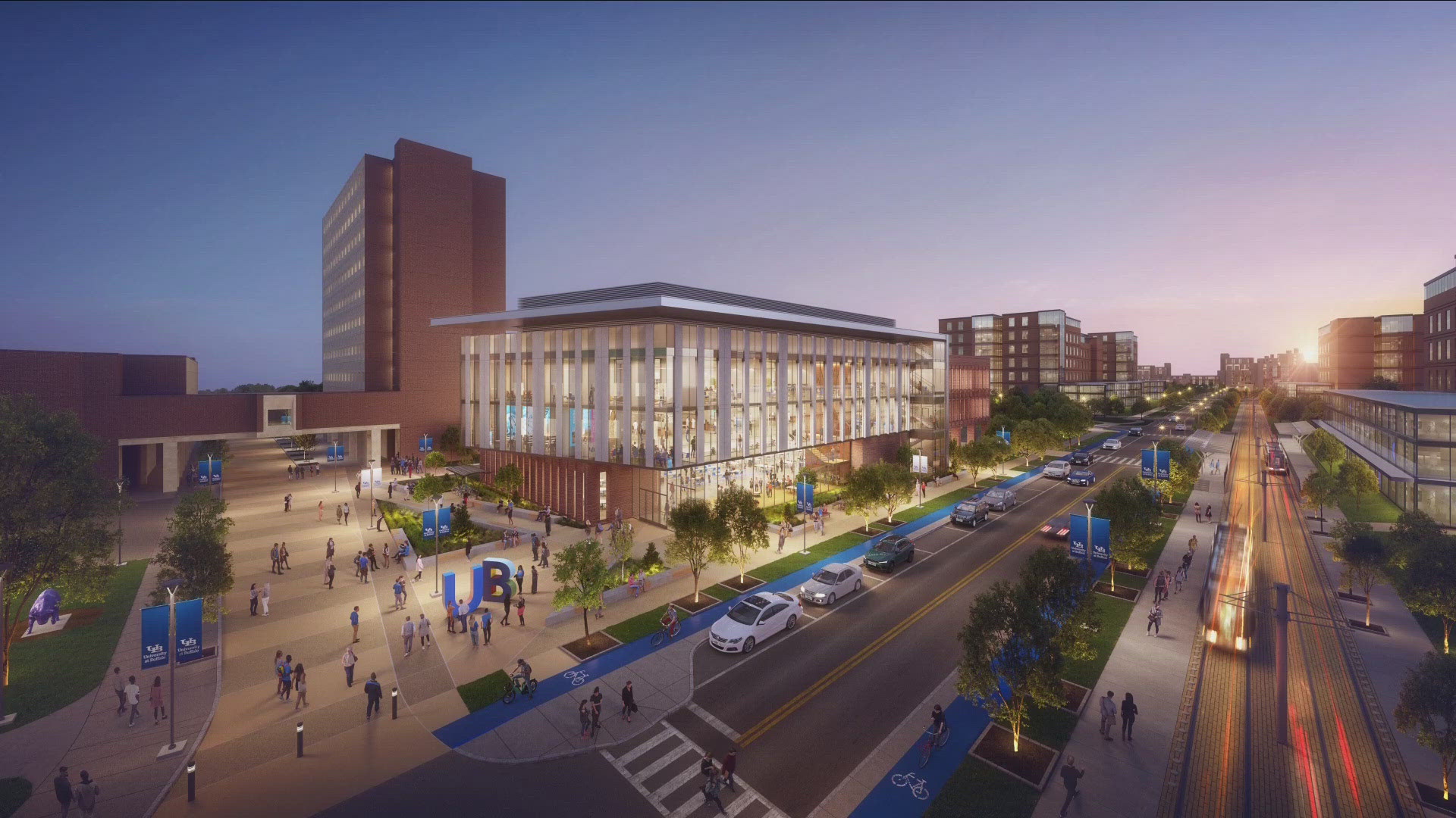 Russell Agrusa - a now retired Software Development firm CEO with the largest ever 40 million dollar donation to help build this  structure for UB's School of E A S