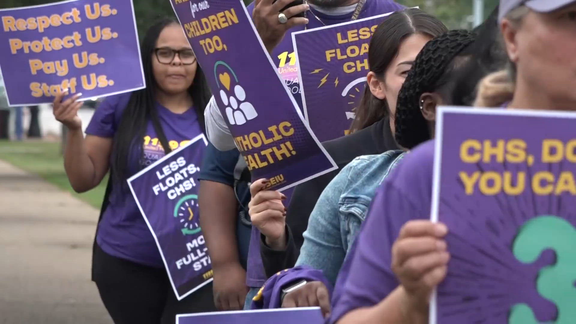Workers from 2 nursing homes held an informational picket | wgrz.com