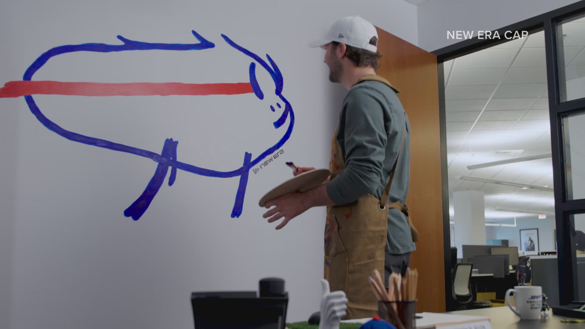 Allen helped design an exclusive team cap for the upcoming NFL season, inspired by his own hand drown Bills logo
