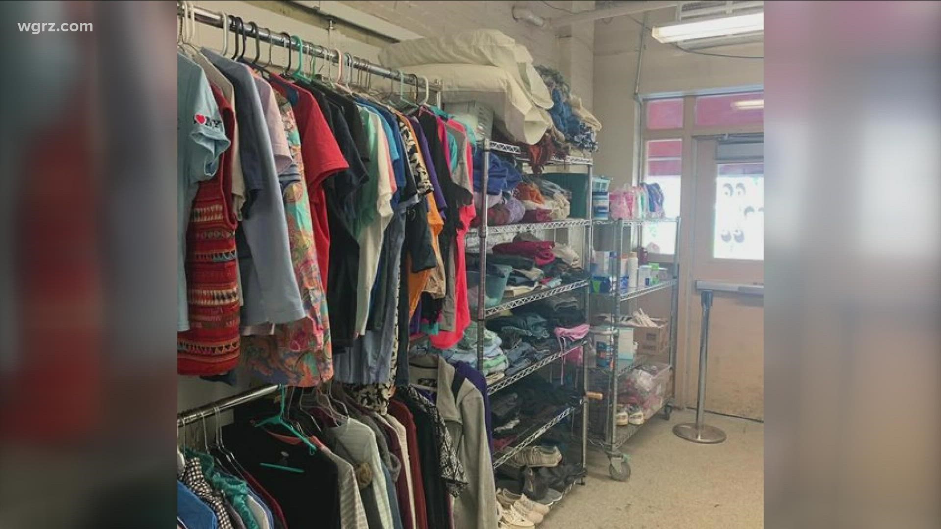 you can still drop off clothing donations from 9 a-m to 7 p-m at the shelter... at 394 Hudson street in Buffalo.