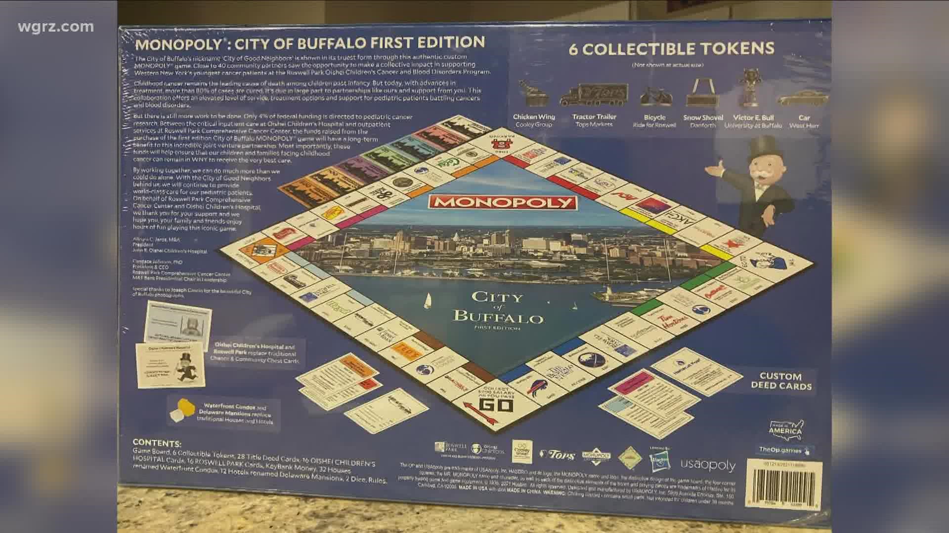Roswell Park and Oishei Children’s Hospital teamed up with Hasbro to create the First Edition City of Buffalo Monopoly game.