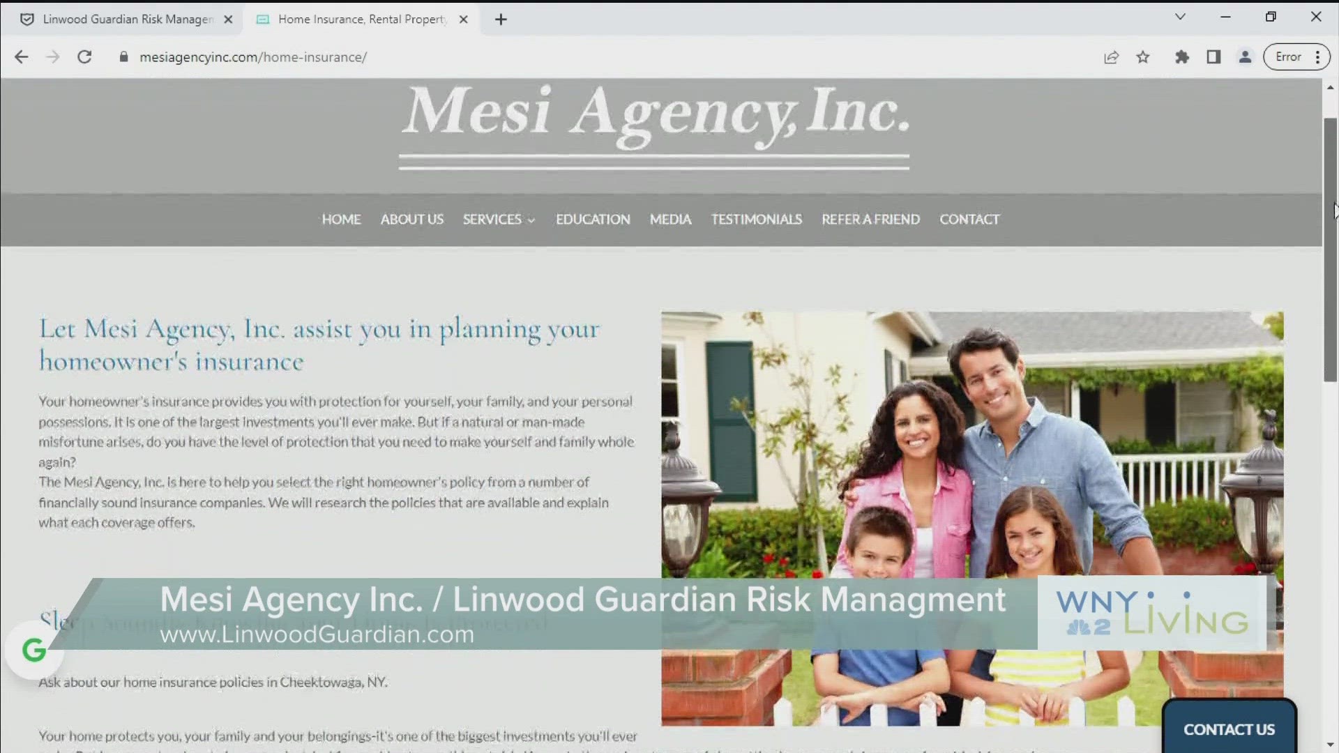 WNY Living - September 23 - Mesi Agency, Inc. / Linwood Guardian Risk Management (THIS VIDEO IS SPONSORED BY MESI AGENCY, INC. / LINWOOD GUARDIAN RISK MANAGEMENT)