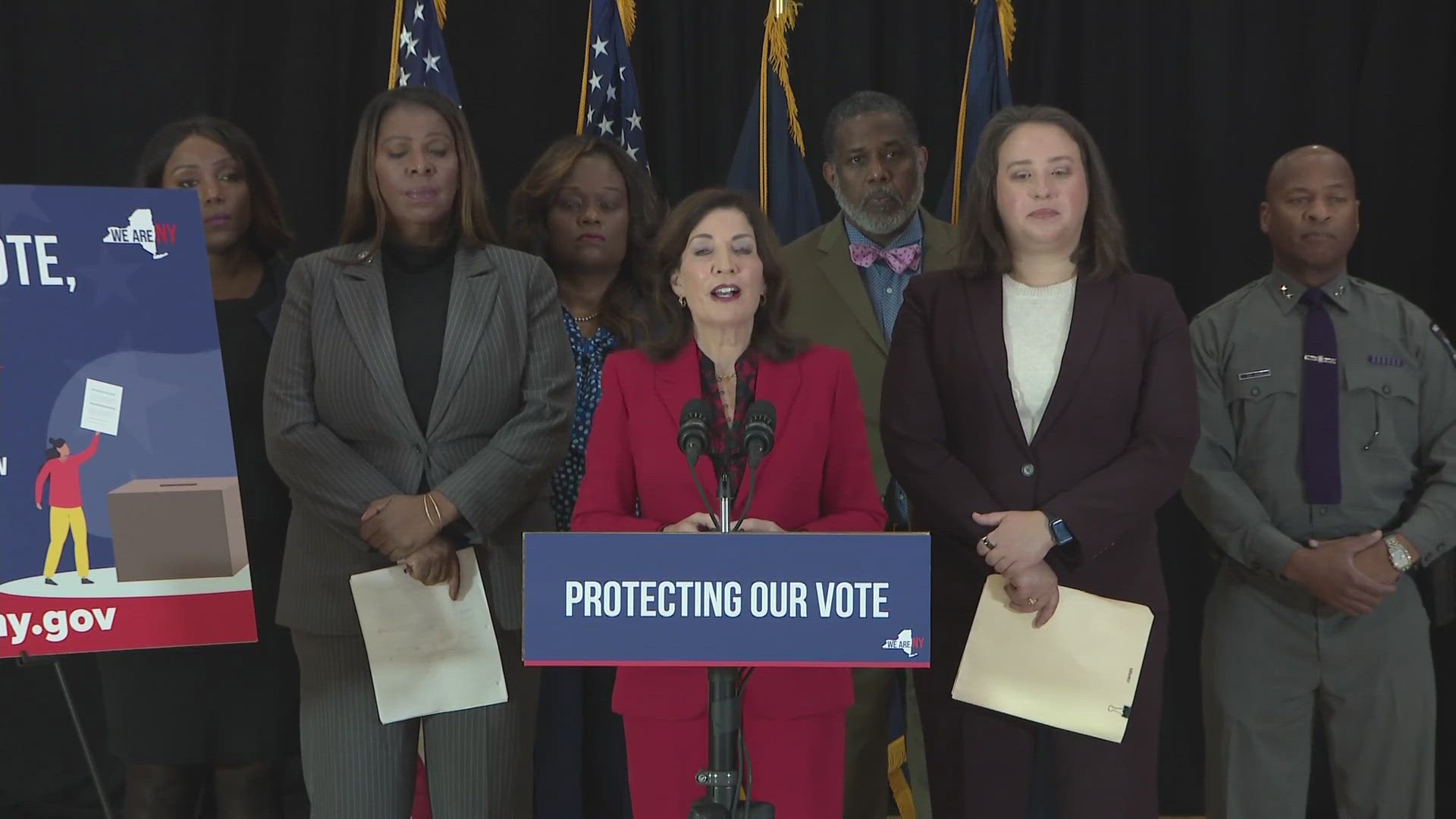 Governor Kathy Hochul makes an announcement on voting rights 10/28/24