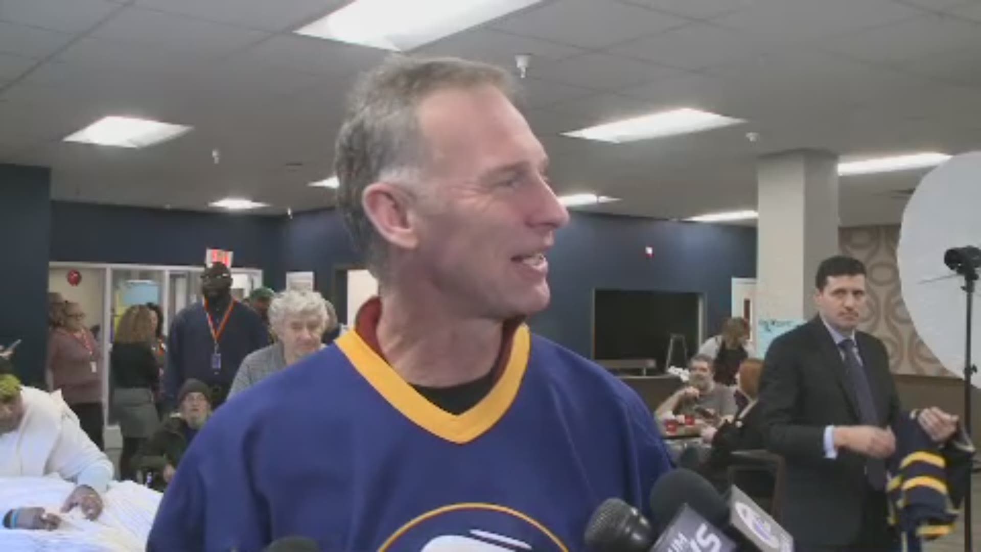 Former NHL goalie Dominik Hasek visits the Buffalo Center