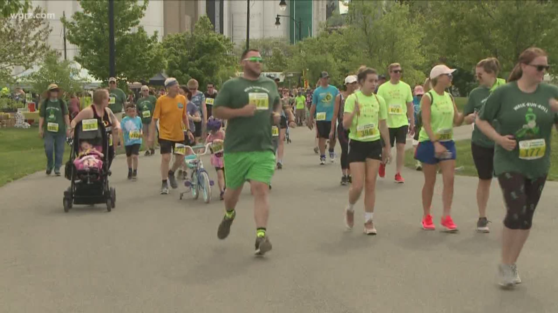 The 5-k run and 1-mile walk raises money and awareness for the make lemon aide foundation which helps those living with Cerebral Palsy.