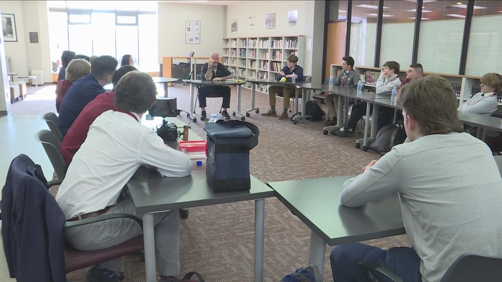 Mental health expert speaks with students