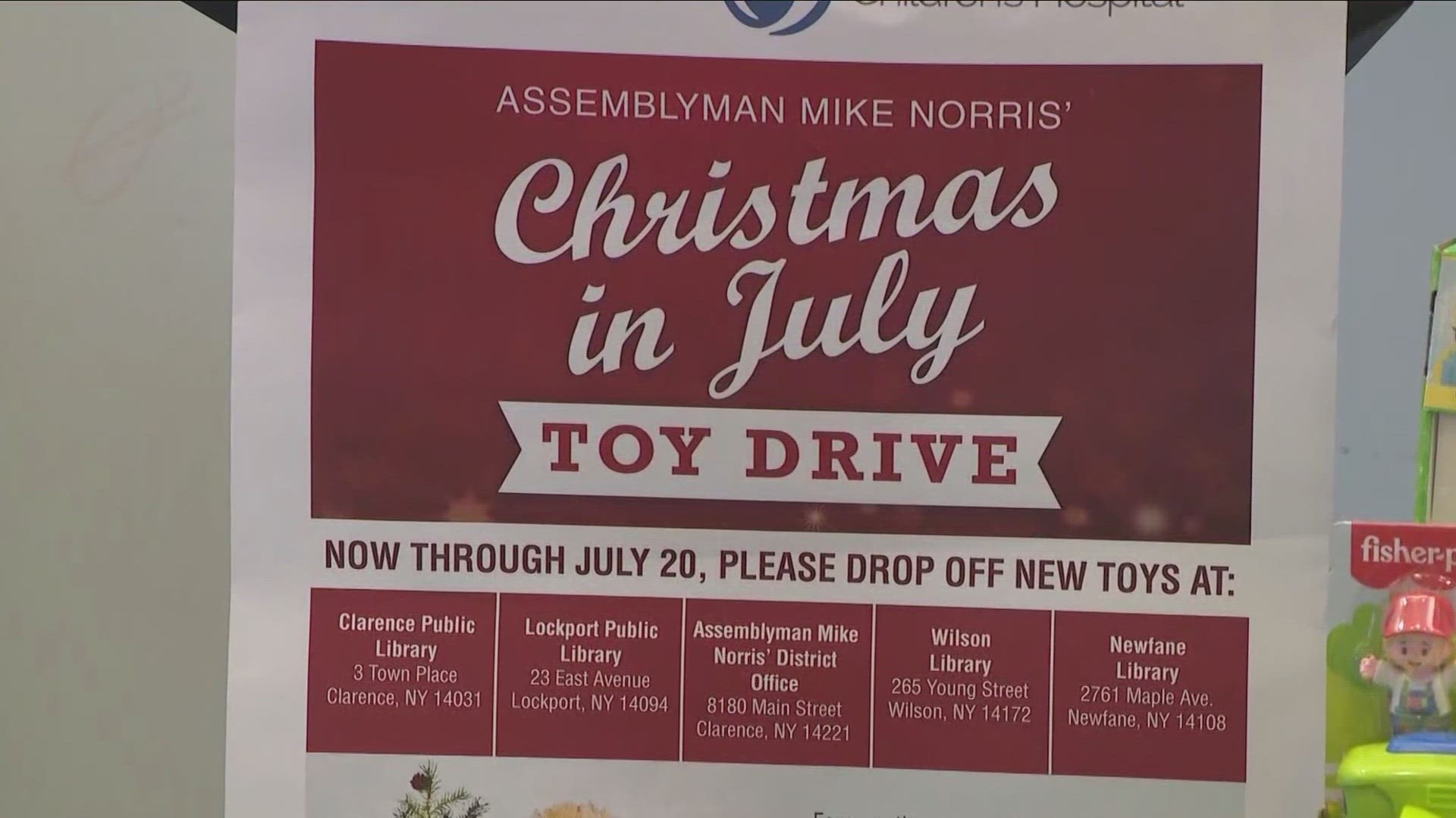 You can donate new, unwrapped toys for infants to teens to support kids at Oishei Children's Hospital