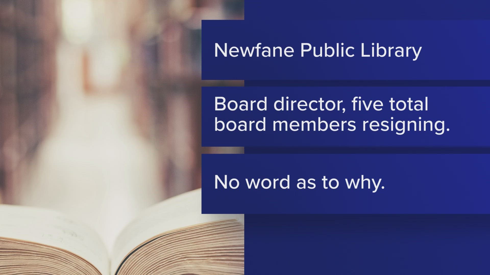 the library's director and five total members of the board are all set to resign from their positions over the next few weeks.