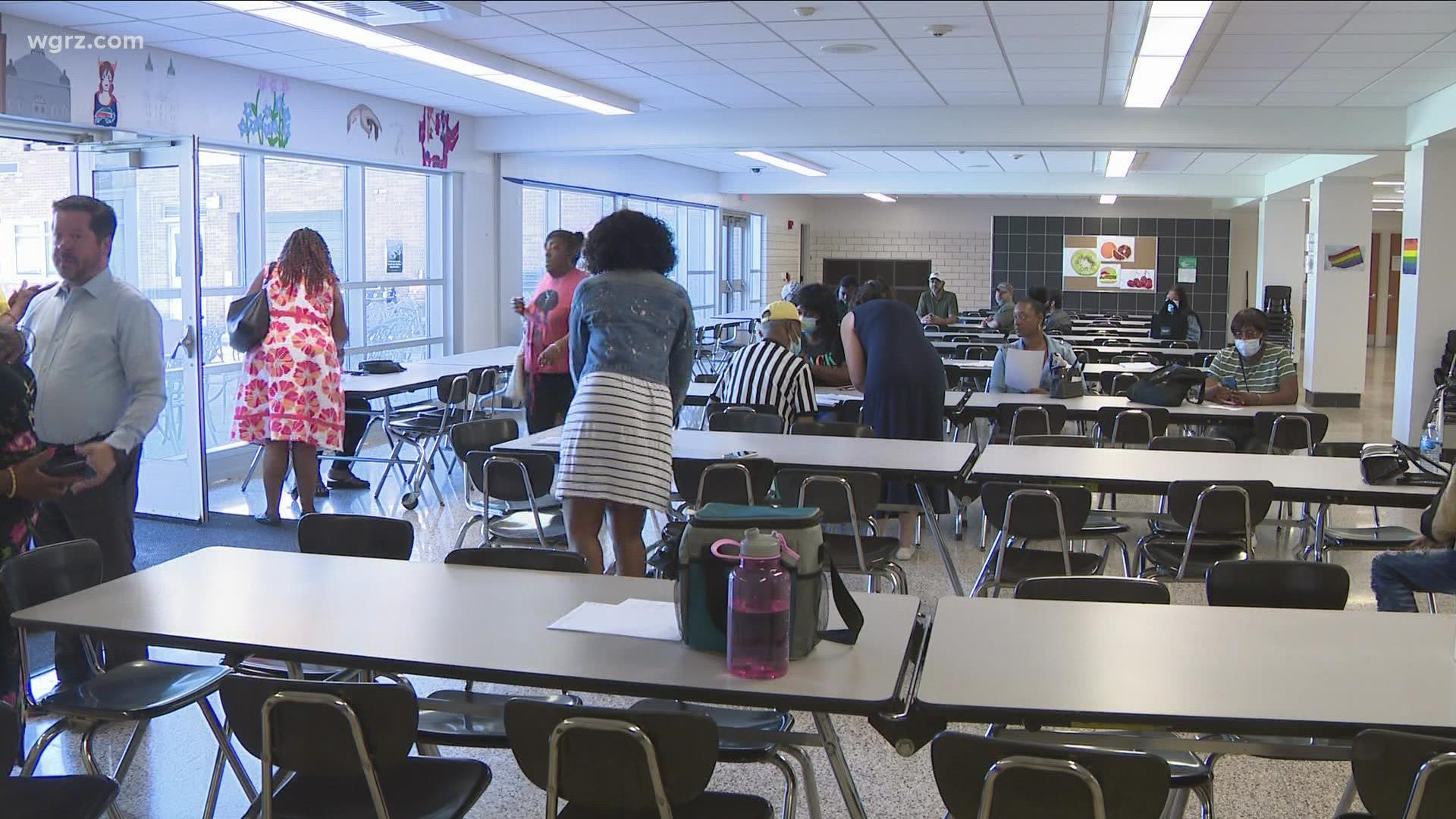 Buffalo public schools held an event today in hopes of hiring more bus aides. Open interviews were conducted at the Academy for Visual and Performing Arts.