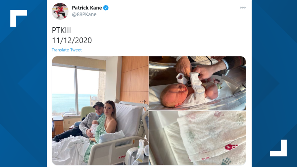 Chicago Blackhawks' Patrick Kane announces birth of son, also named Patrick  Kane - ABC7 Chicago