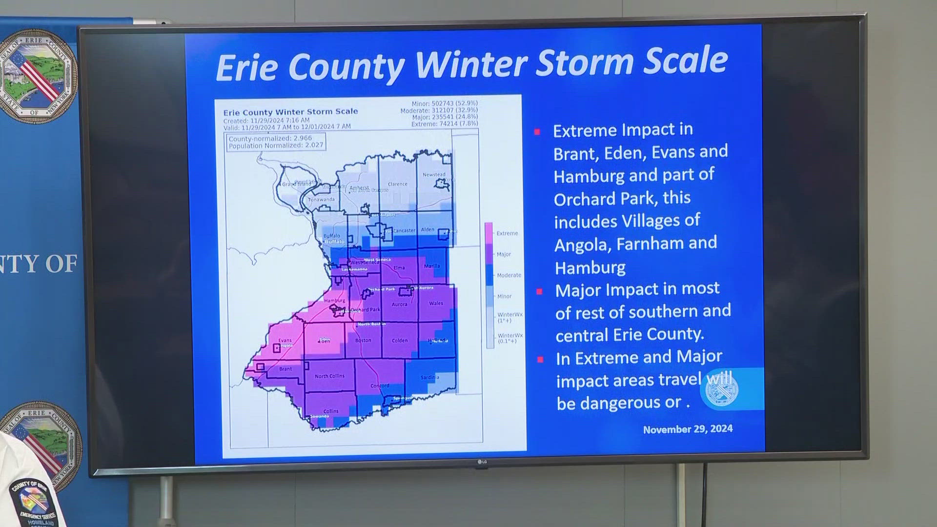 Erie County leaders discussed county preparations and community readiness for the winter weather expected this weekend.