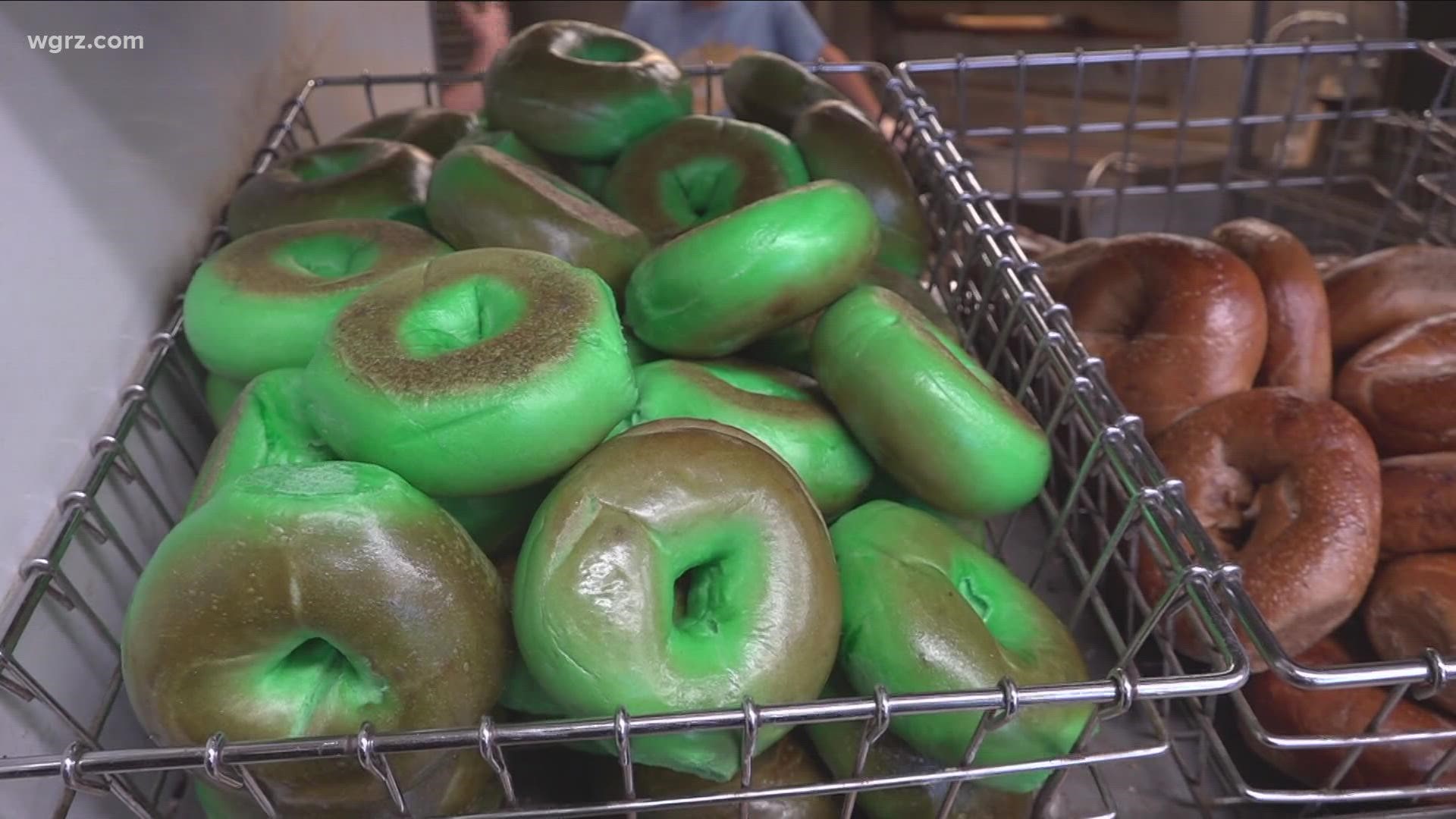 Bagel Jay's three locations in WNY will have a limited supply of green bagels available through the weekend.