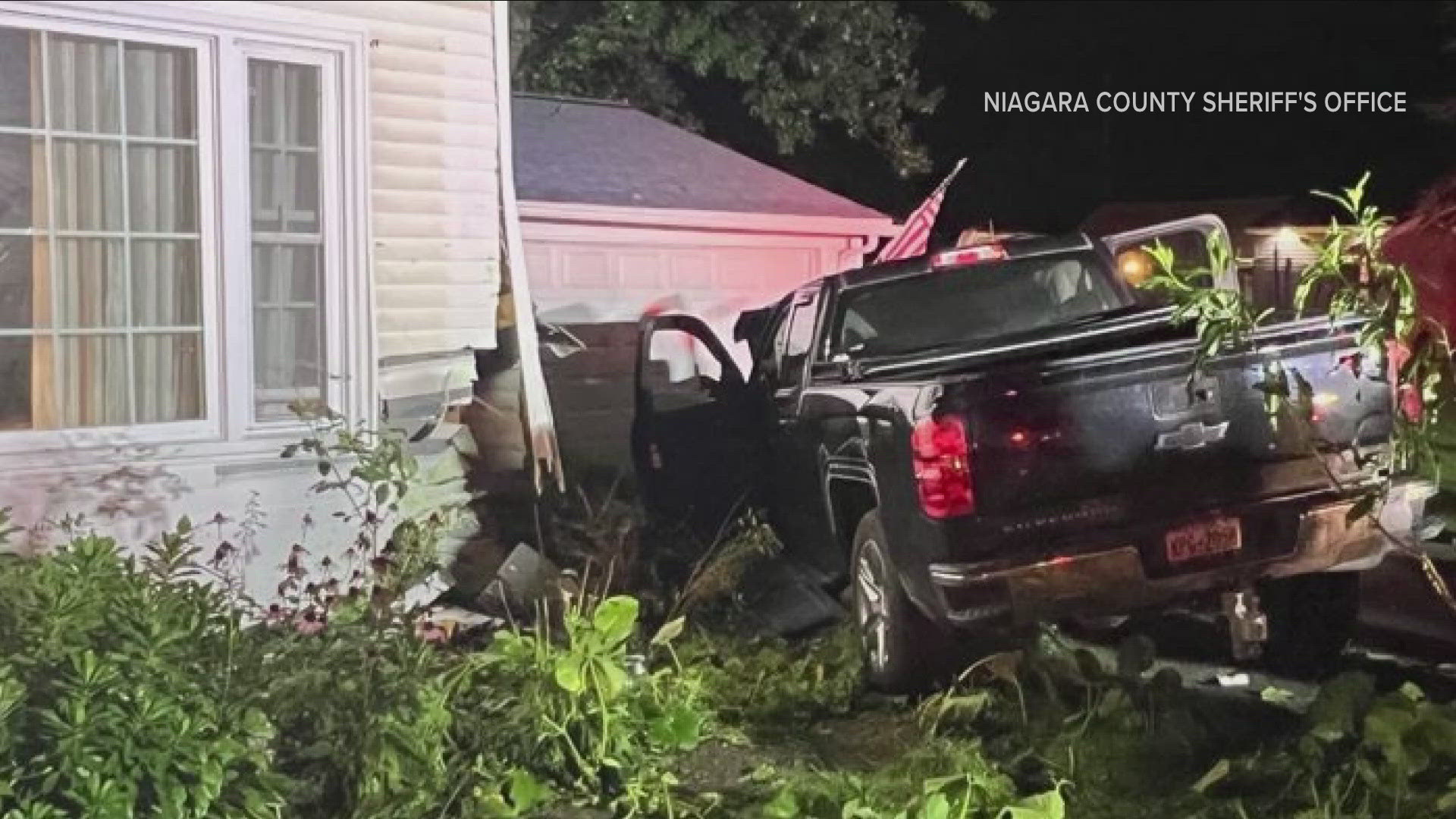 40-YEAR-OLD CHRISTOPHER FREDRICK WAS DRIVING DRUNK ALONG LOCKPORT OLCOTT ROAD IN THE TOWN OF NEWFANE... WHEN HE LEFT THE ROADWAY AND CRASHED.