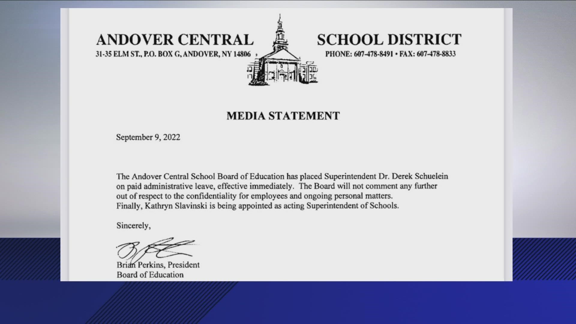 It's not clear on the reason why. An announcement was posted Friday notifying students and parents of the change.