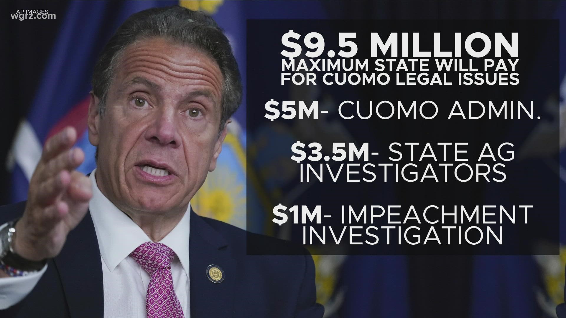 The state has already agreed to pay up to $9.5 million to lawyers representing and investigating Cuomo and his administration over sexual harassment allegations.