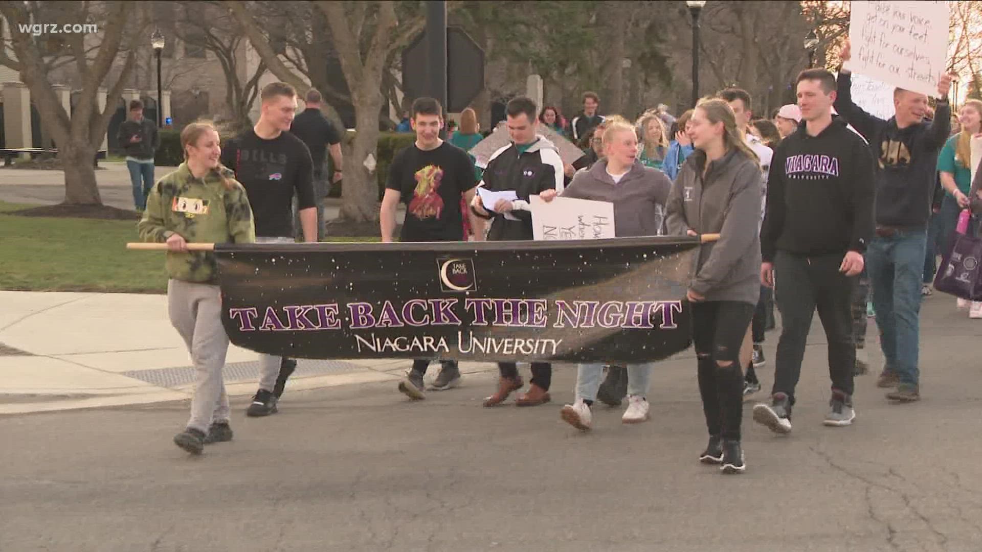 Through song, a candle light vigil, and a march across campus. Niagara University says it's standing with victims of abuse.