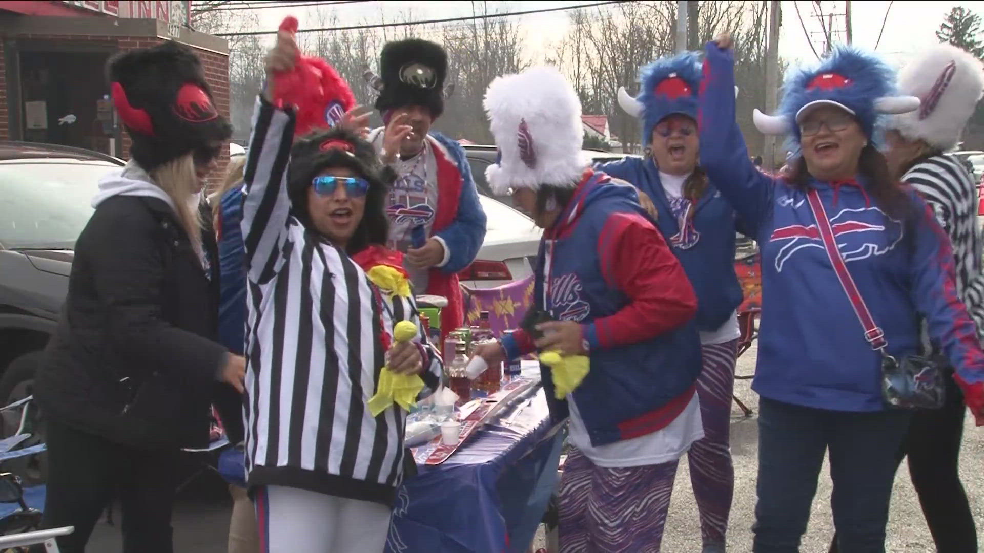 Bills fans celebrate on victory Monday