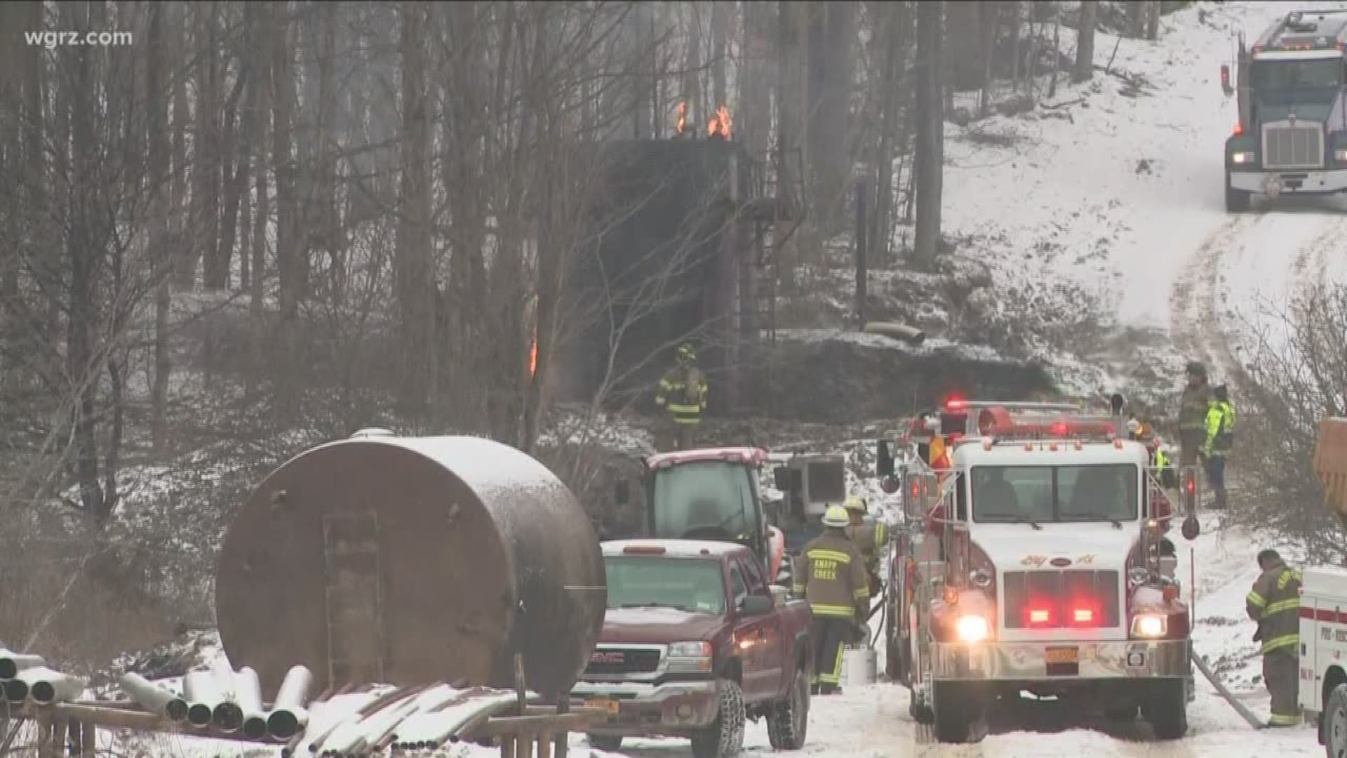 Derrick Fire Leads To Oil Spill In Allegany